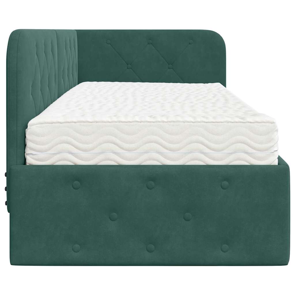 Nurgavoodi raam madratsiga Tume rohelise 80 x 200 cm Samet 8 Kõik vajalik sinu aeda ja koju! Nurgavoodi raam madratsiga Tume rohelise 80 x 200 cm Samet - Image 8