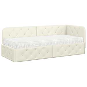 vidaXL Nurgavoodi raam cream 80 x 200 cm Samet