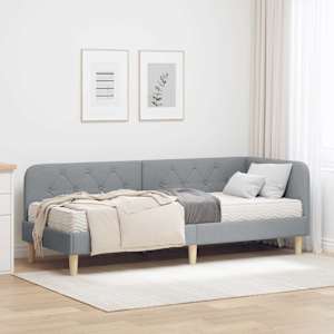 Kotna postelja Svetlo siva 80 x 200 cm blago