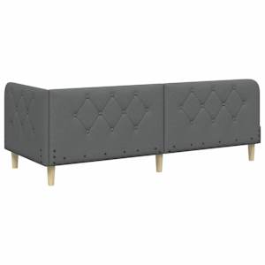 Rohový rám postele Tmavě šedá 80 x 200 cm textil - obrázek 9