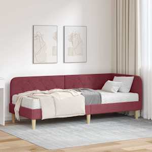 Rohový rám postele Víno Červené 80 x 200 cm textil - obrázek 1