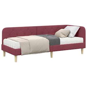Rohový rám postele Víno Červené 80 x 200 cm textil - obrázek 3