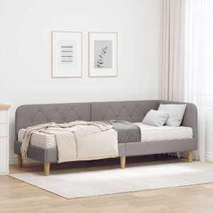 Rohový rám postele Taupe 80 x 200 cm textil - obrázek 1