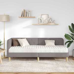 Rohový rám postele Taupe 80 x 200 cm textil - obrázek 4