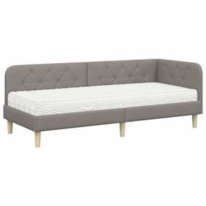 Rohový rám postele Taupe 80 x 200 cm textil - obrázek 2