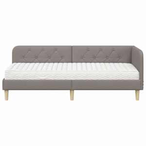 Rohový rám postele Taupe 80 x 200 cm textil - obrázek 5