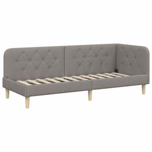 Rohový rám postele Taupe 80 x 200 cm textil - obrázek 6
