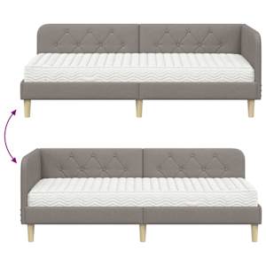 Rohový rám postele Taupe 80 x 200 cm textil - obrázek 12