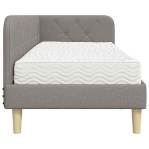 Rohový rám postele Taupe 80 x 200 cm textil - obrázek 8