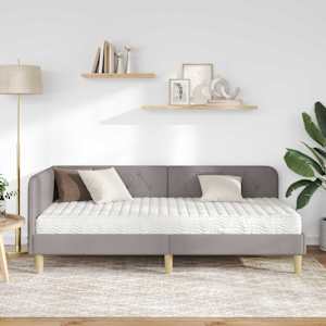 Rohový rám postele Taupe 90 x 190 cm textil - obrázek 4