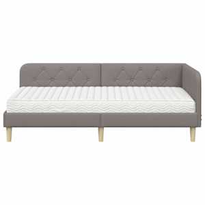 Rohový rám postele Taupe 90 x 190 cm textil - obrázek 5