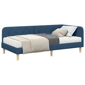 Rohový rám postele Modrá 90 x 190 cm textil - obrázek 3