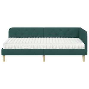 Rohový rám postele Tmavě zelená 90 x 200 cm textil - obrázek 5