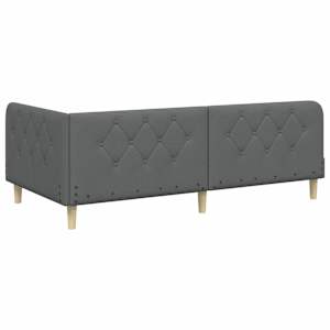 Rohový rám postele Tmavě šedá 100 x 200 cm textil - obrázek 9