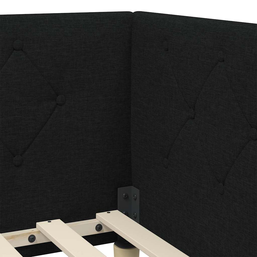 Nurgavoodi raam madratsiga peaga Must 100 x 200 cm kangas 10 Kõik vajalik sinu aeda ja koju! Nurgavoodi raam madratsiga peaga Must 100 x 200 cm kangas - Image 10