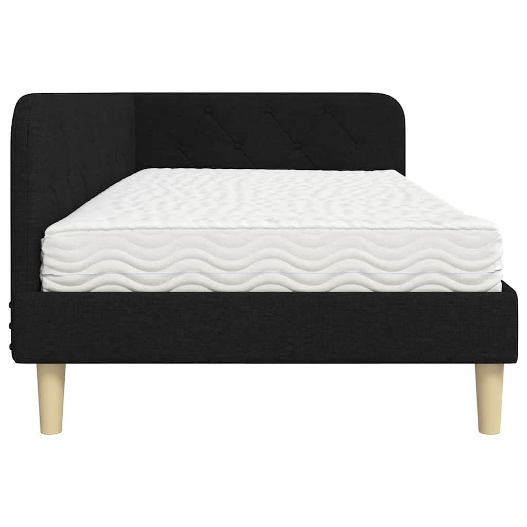 Nurgavoodi raam madratsiga peaga Must 100 x 200 cm kangas 8 Kõik vajalik sinu aeda ja koju! Nurgavoodi raam madratsiga peaga Must 100 x 200 cm kangas - Image 8