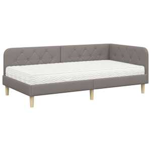 Rohový rám postele Taupe 100 x 200 cm textil - obrázek 2
