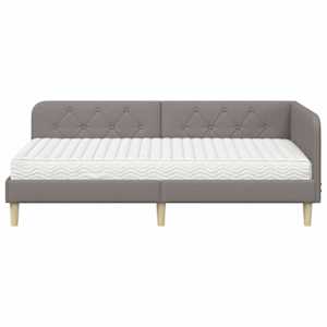 Rohový rám postele Taupe 100 x 200 cm textil - obrázek 5