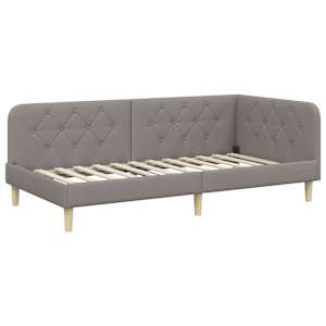 Rohový rám postele Taupe 100 x 200 cm textil - obrázek 6