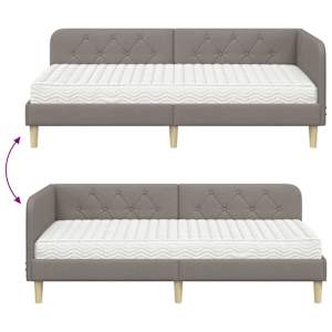 Rohový rám postele Taupe 100 x 200 cm textil - obrázek 12