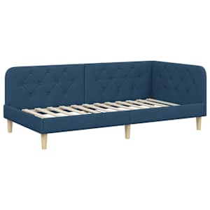 Rohový rám postele Modrá 100 x 200 cm textil - obrázek 6