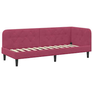 Rohový rám postele Víno Červené 80 x 200 cm samet - obrázek 6
