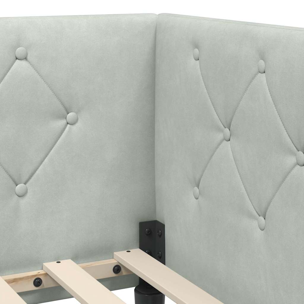 Nurgavoodi raam madratsiga peaga Helehall 90 x 190 cm Samet 10 Kõik vajalik sinu aeda ja koju! Nurgavoodi raam madratsiga peaga Helehall 90 x 190 cm Samet - Image 10