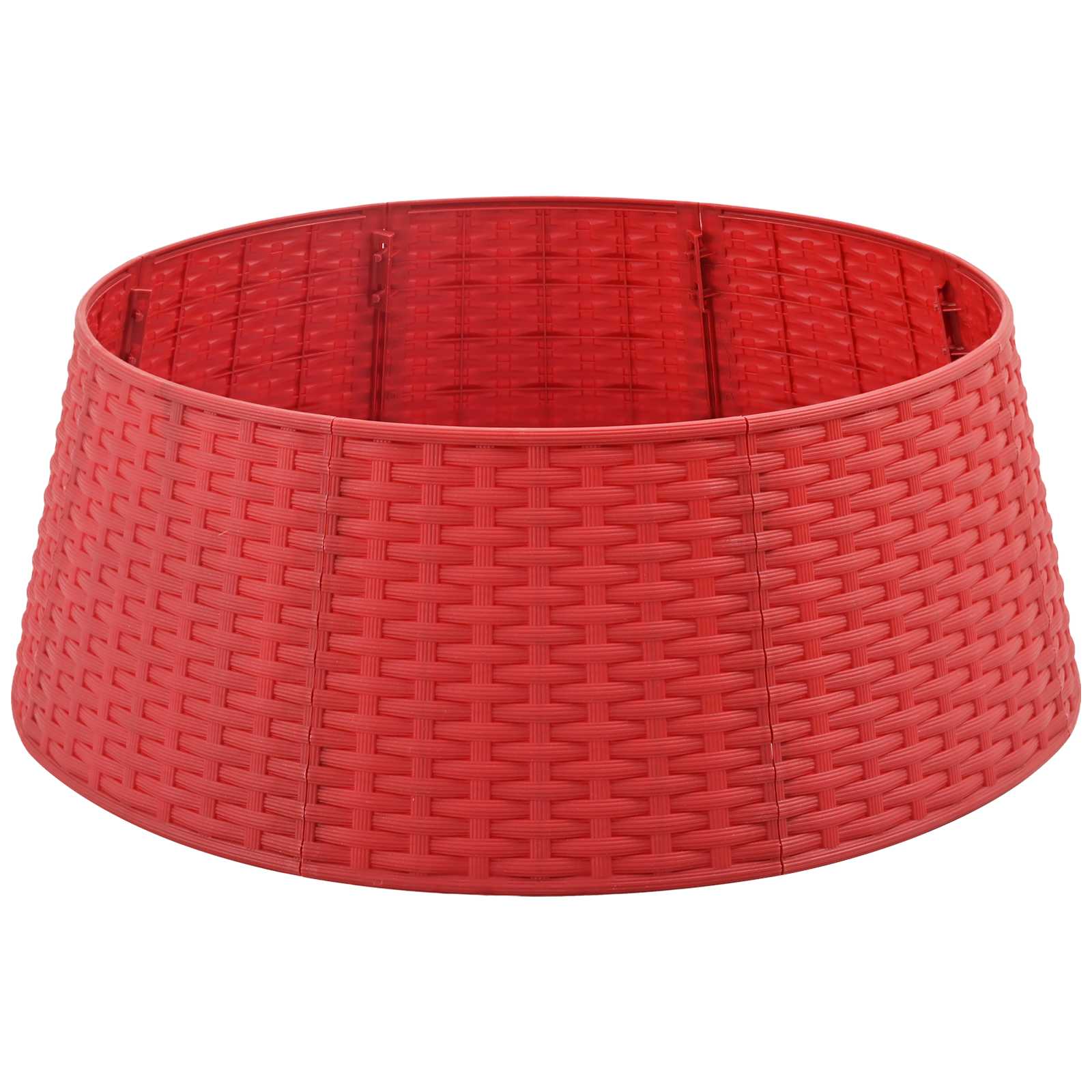 vidaXL Kerstboomrok Rond Rood Ø 65 x 23 cm Kunststof, foto 3