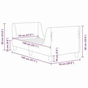 Rám postele pro batole s čelem Krémová 70 x 140 cm Ovčí látka - obrázek 9