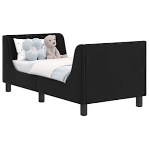 vidaXL Kuni 3-aastase voodi raam koos peatoega Must 70 x 140 cm Samet