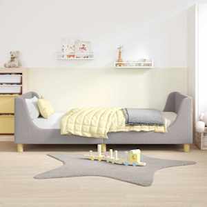 Otroški posteljni okvir z vznožjem Svetlo siva 80 x 200 cm