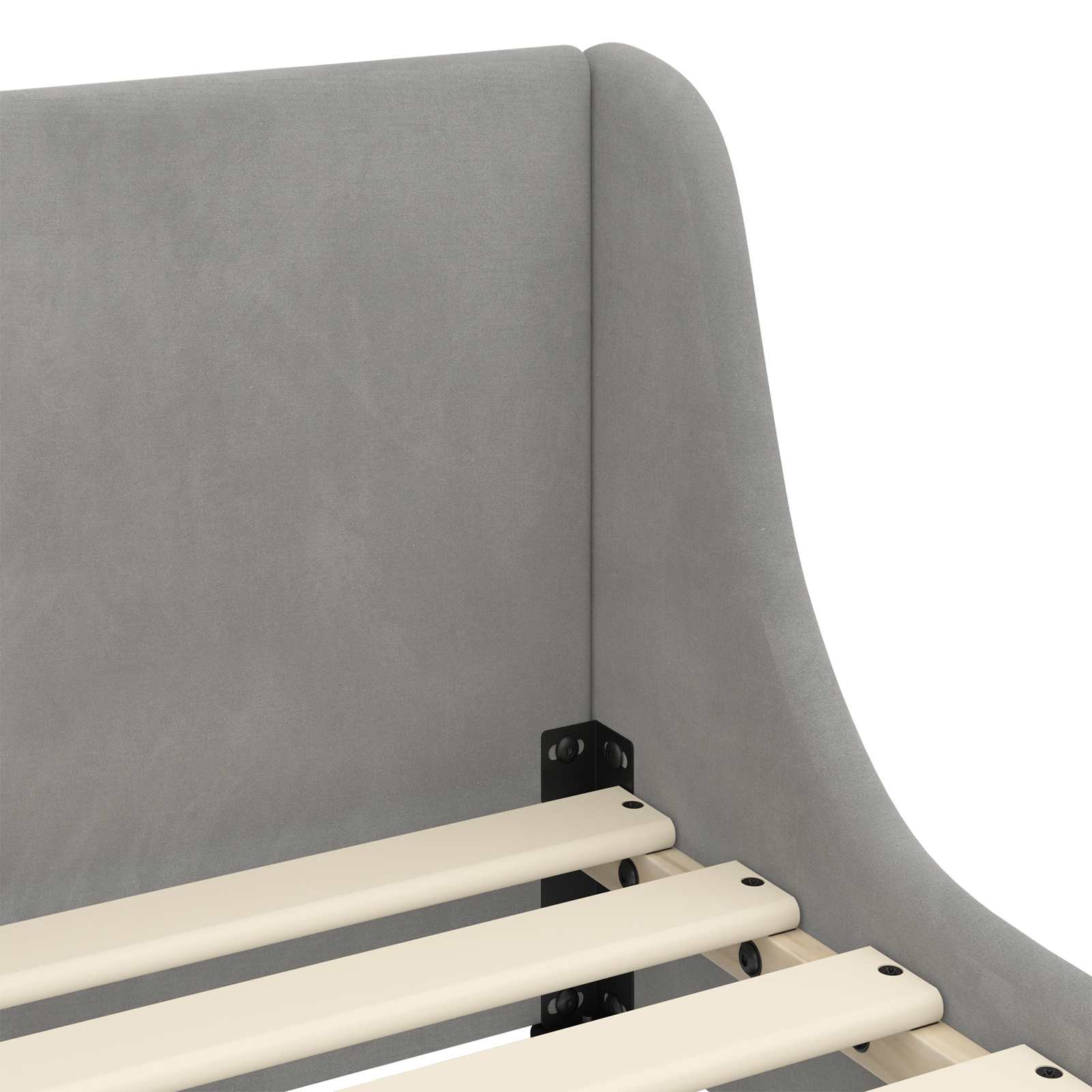 Laste voodiraam peatoega peaga Helehall 90 x 200 cm Samet 7 Kõik vajalik sinu aeda ja koju! Laste voodiraam peatoega peaga Helehall 90 x 200 cm Samet - Image 7