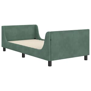 Rám postele pro děti s čelem Mořská zelená 90 x 200 cm samet - obrázek 4