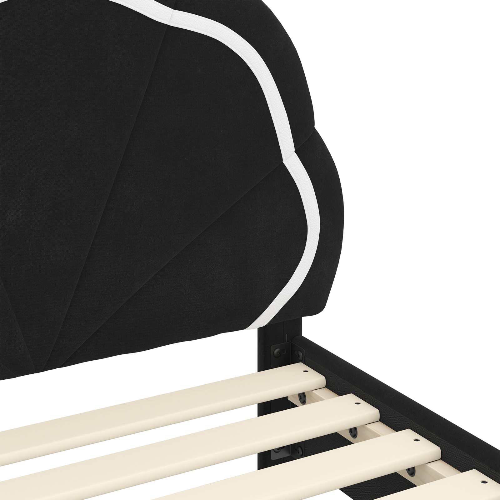 Laste voodiraam peatoega peaga Must 80 x 160 cm Samet 29 Kõik vajalik sinu aeda ja koju! Laste voodiraam peatoega peaga Must 80 x 160 cm Samet - Image 8