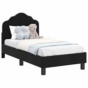 vidaXL Kuni 3-aastase voodi raam koos peatoega Must 70 x 140 cm Samet