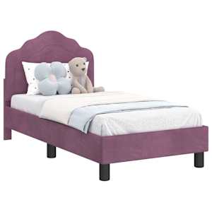 vidaXL Kuni 3-aastase voodi raam koos peatoega Lilla 70 x 140 cm Samet