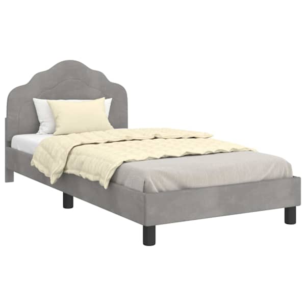 vidaXL Laste voodiraam peatoega peaga Helehall 90 x 200 cm Samet