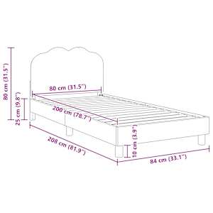 Rám postele pro děti s čelem s čelo Krémová 80 x 200 cm Bouclé - obrázek 10