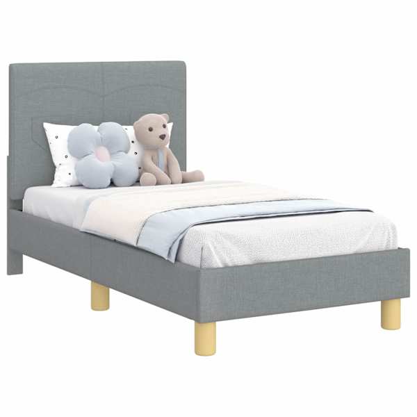 vidaXL Kuni 3-aastase voodi raam koos peatoega Helehall 70 x 140 cm