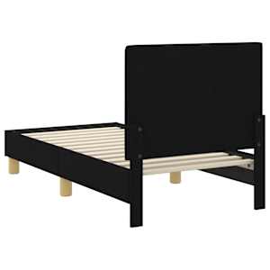 Rám postele pro batole s čelem s čelo Černá 70 x 140 cm textil - obrázek 7