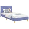 vidaXL Laste voodiraam peatoega peaga Jeans sinine 90 x 190 cm kangas