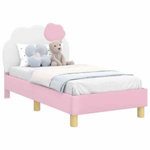 vidaXL Kuni 3-aastase voodi raam koos peatoega Roosa 70 x 140 cm PU