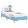 vidaXL Laste voodiraam peatoega Sinine 80 x 160 cm PU