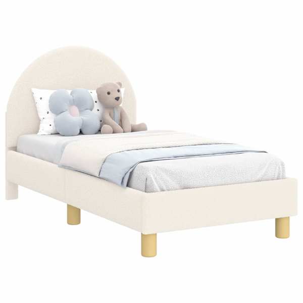 vidaXL Kuni 3-aastase voodi raam koos peatoega Kreemjas 70 x 140 cm