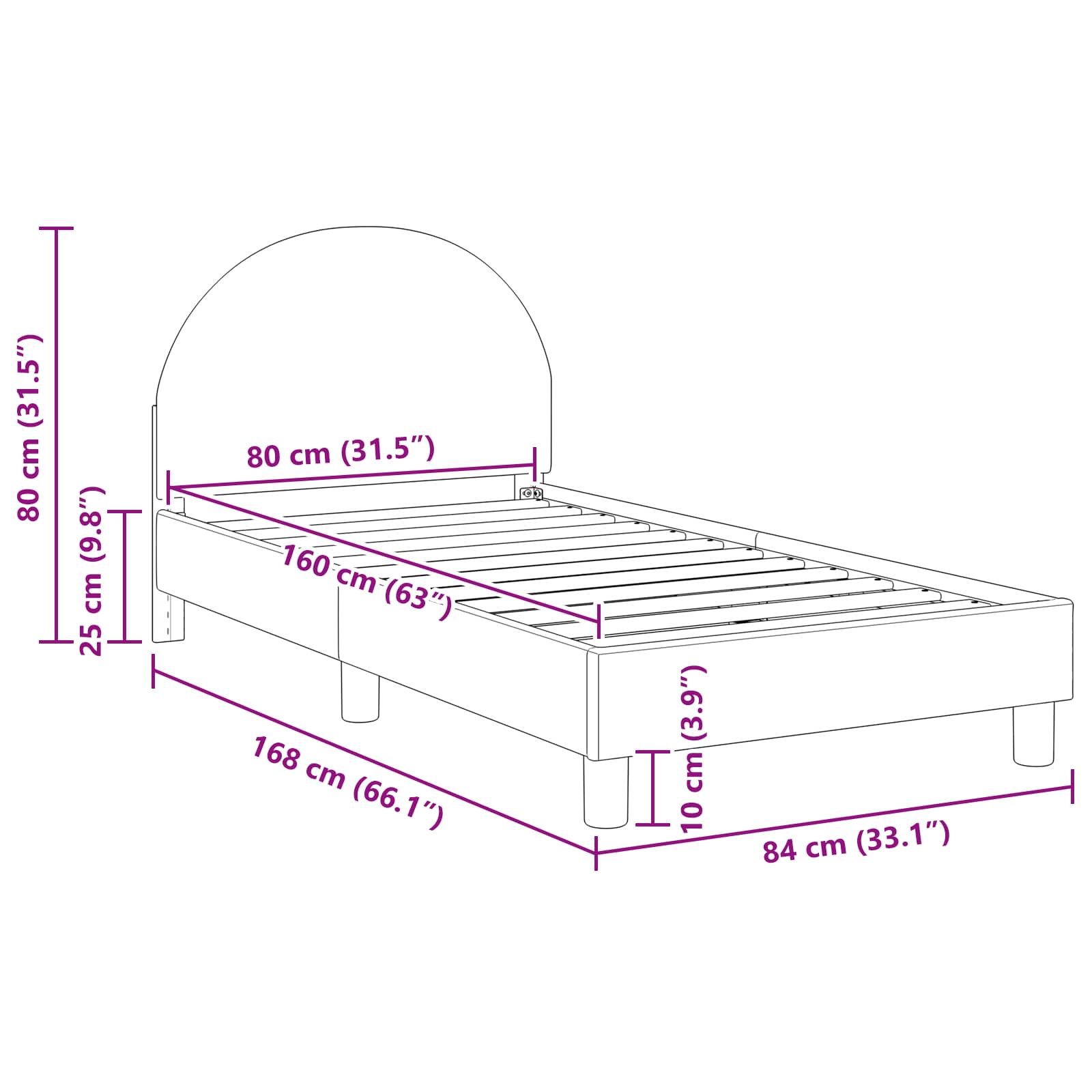 Laste voodiraam peatoega peaga Roosa 80 x 160 cm Lammaste riie 10 Kõik vajalik sinu aeda ja koju! Laste voodiraam peatoega peaga Roosa 80 x 160 cm Lammaste riie - Image 10