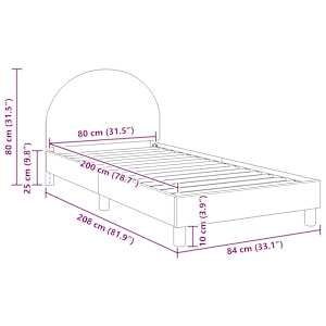 Rám postele pro děti s čelem s čelo Krémová 80 x 200 cm Bouclé - obrázek 10