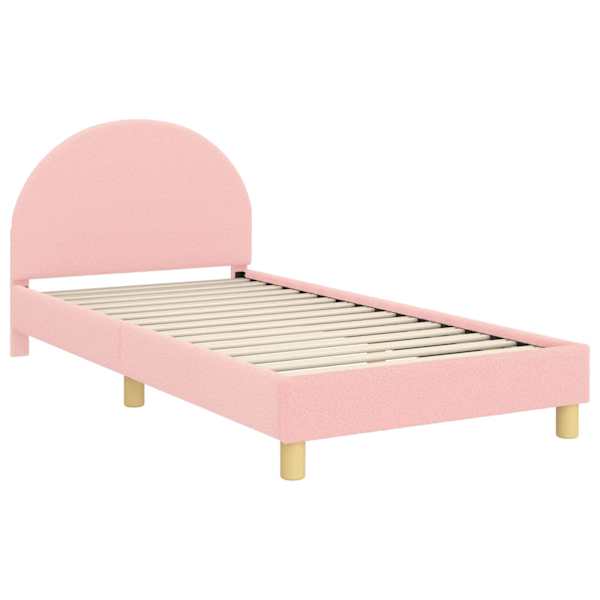 vidaXL Laste voodiraam peatoega peaga Roosa 80 x 200 cm Boucl&eacute;