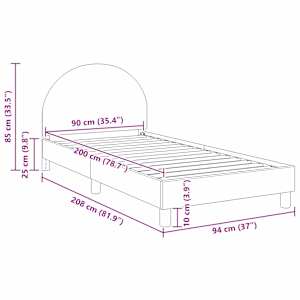 Rám postele pro děti s čelem Krémová 90 x 200 cm Ovčí látka - obrázek 10
