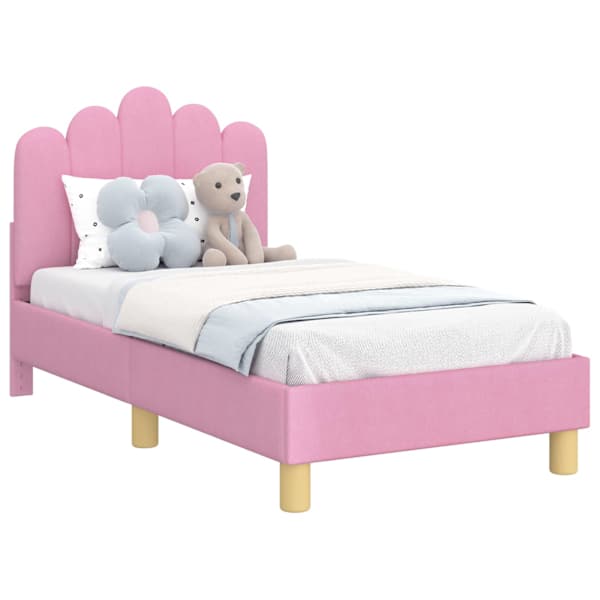 vidaXL Kuni 3-aastase voodi raam koos peatoega peaga Roosa 70 x 140 cm