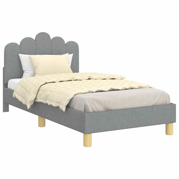 vidaXL Laste voodiraam peatoega peaga Helehall 80 x 160 cm kangas